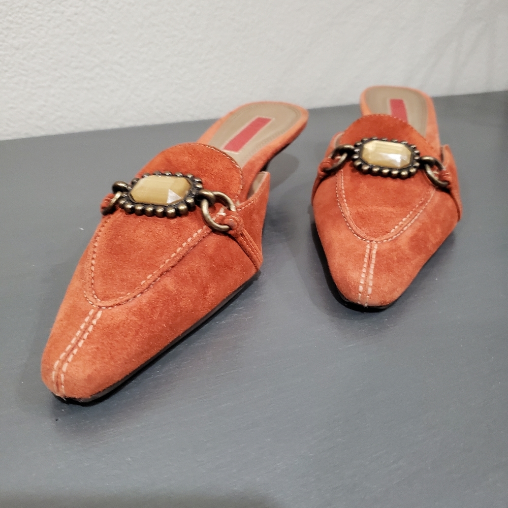 6.5 Unisa slide leather mules Rusty color